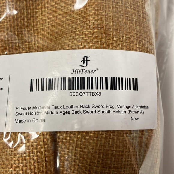Hiifeuer medieval faux leather back sword frog vintage adjustable holster brown - Picture 4 of 7